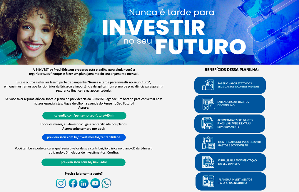 Acesse os materiais da campanha Nunca é tarde para investir no seu